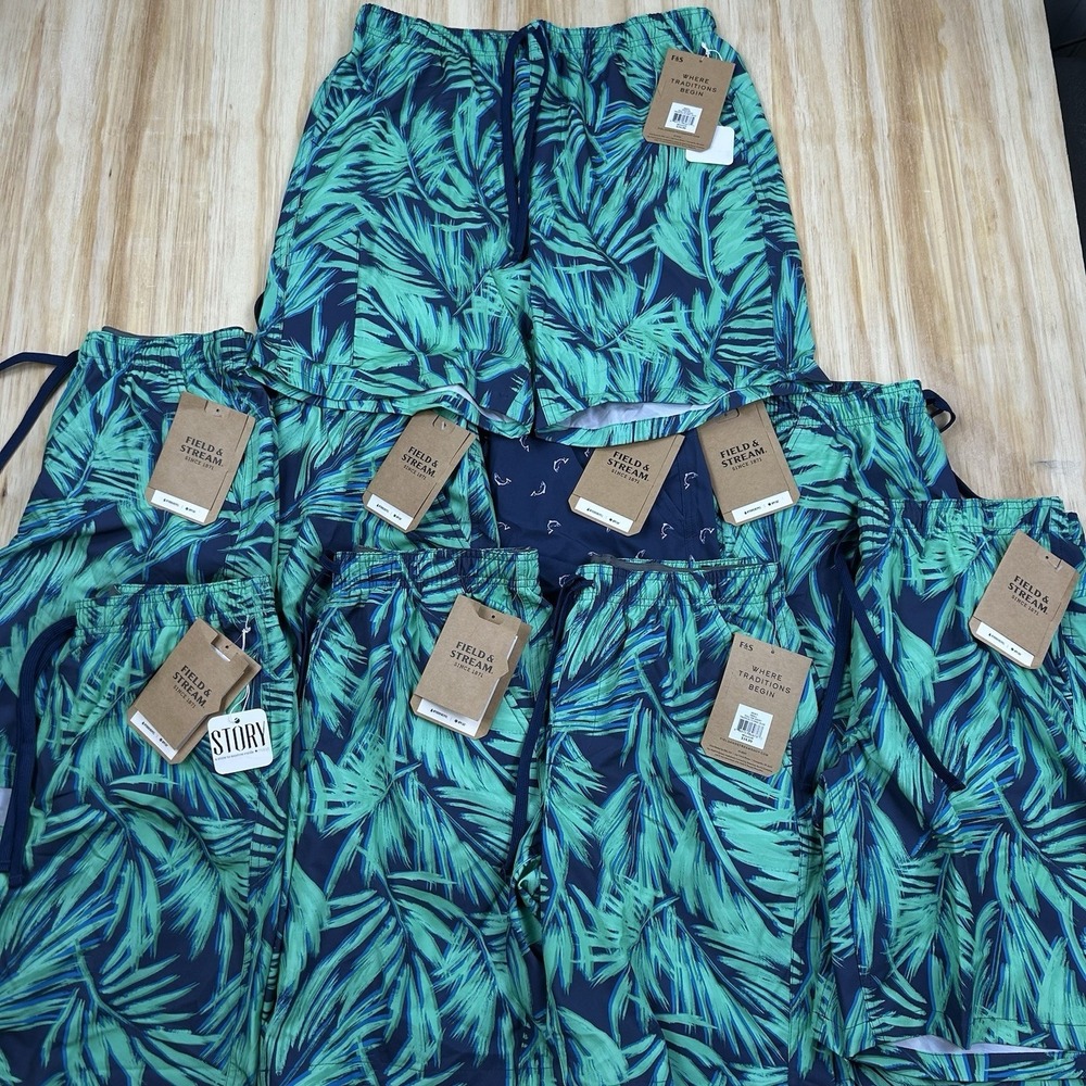 Wholesale New‎ Field & Stream Men's Swim Trunk Shorts Floral UPF 50 Lot of 9